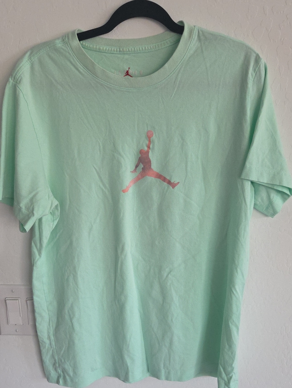 Nike Mint Green Short Sleeve Tee with Pink Jumpman